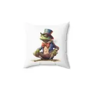 Unique Uncle Sam Frog Pillow Whimsical Home Décor, Quirky Animal, Patriotic Gift