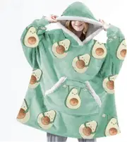 Blanket Sweatshirt Oversized Hoodie Wearable Blanket Soft Warm Comfortable Giant Front Pocket Avocado