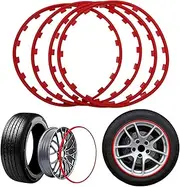 Wheel Guard Rim Protecting Trim Ring - Universal Fit Rim Guards Durable Wheel Protector for Wheel Scratch Prevention - Easy to Install(Red,20in)