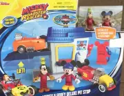 NIB Disney Junior Mickey Mouse And The Roadster Racers Goofy Deluxe Pit Stop Toy
