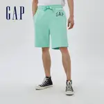 GAP 男女同款 LOGO簡約鬆緊短褲 冰淇淋系列 碳素軟磨法式圈織系列-水藍色(589665)