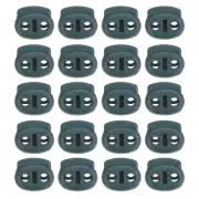 0.7x0.8" Cord Locks, 30 Pack Double Hole Spring End Toggle Stopper, Sea Green