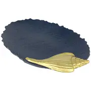 Handmade Luxury Black And Gold Conch Serving Platter Elegant Tableware Piece for Dining NEW
