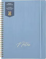 Busy B Spiral Notebook in Blue with Lined Pages, Undated Month Planners, Stickers and Pocket