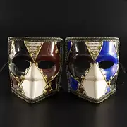 Harlequin Carnival Mask Venetian Mask Bauta Adults' Men's Women's Full Face Party Masquerade Carnival of Venice Halloween Carnival Mardi Gras Easy Carnival Cos