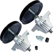 boeray 2Pcs 46" Deck Spindle Assembly for MTD 918-04865,918-04865A 618-04636 918-04636 618-04636A 918-04636A 285-847 Rotary 13029 Sunbelt B1CC113 LTX1045 Series with Bolt Zerk Grease Pulley OD 6-1/2"