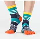 Bright Color Five Finger Short Socks Organic Cotton Toe Socks