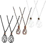 GLSTOY 6Pcs Necklace Cord DIY Crystal Holder with Empty Stone Cage for Custom Jewelry Making Woven Design for Stylish Accessories