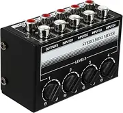 WHAMVOX Mixer Audio Controller for Phone Laptop Desktop 4-channel Mini Stereo Mixer