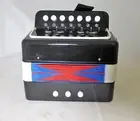 Small 7 Keys 3 Buttons Children Kids Button Toy Accordion Black