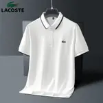 LAC_OSTE/LACOSTE新款男士POLO衫春夏季潮流素色簡約上衣商務短袖3381 M-4XL