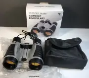 NEW Sharper Image Compact Binoculars Ruby Coated Glare-Free Optics Case & Strap