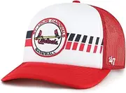 47 Brand St. Louis Cardinals Cooperstown Foam Front Trucker Cap, Adjustable Snapback Hat, Red, One Size
