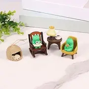 7Pcs Miniature Frog Figurines Set Funny Statue Frog Decorations Set Adorable Collectibles Miniature Garden Decorations Sculpture for Desktop Bedroom Decor Birthday Gifts