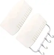 [Angoily] Shower Caddy Shelf Organizer Mount 2pcs Sturdy Plastic Bathroom Storage Rack Hooks Wall-Mounted Bathroom Organizer