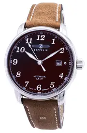 Zeppelin LZ 127 Graf Automatic Brown Dial Leather Strap 86563 50M Mens Watch