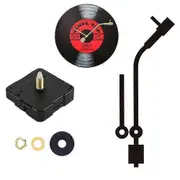 DIY Retro Mute Movement Record Wall Clock Movement Acrylic Quartz Clock Movement Flower Needle Black
