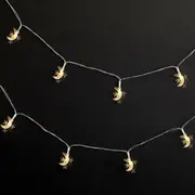 Moon & Star Warm White LED String Lights