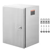 Steel Electrical Box, 50x40x20 cm, 304 Stainless Steel Electrical Enclosure Box, Wall-Mounted Outdoor Electrical Electronic Equipment Enclosure with Mounting Plate Hinges Lock, IP66