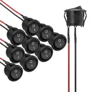 10Pcs Rocker Switch on off KCD1 Mini round Toggle Switch SPST 2Pin Snap-