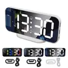 LED Mirror Electronic Clock Adjustable Brightness 6.7 Inch HD Digital Alarm VIS