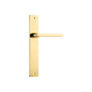 Iver Baltimore Door Lever Handle on Rectangular Backplate Polished Brass