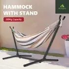MT ASPIRE Hanging Hammock Bed with Stand Outdoor Swing Hammocks Camping Brown