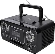 Muse Black M-182 RDC Stereo Cassette Player, Radio AM/FM Recorder, CD Player with MP3, Batteries or Network, 2 Stereo Speakers