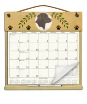 CHOCOLATE LABRADOR RETRIEVER CALENDAR HOLDER - REFILLABLE EVERY YEAR