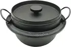 410-719 Japanese Cast Iron Gohan Nabe Rice Cooker, Black