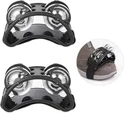 Foot Tambourine Percussion 2 Pcs, Musical Tambourines Instrument for Adults Singers, Musicians, Improvisation
