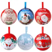 6Pcs Christmas Candy Jar Hanging Decorations Christmas Tinplate Candy Ball Box