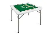 Giantex Folding Mahjong Table Portable Card Table w/4 Cup Holders & 4 Chip Grooves PVC Desktop Outdoor Activities Poker Table