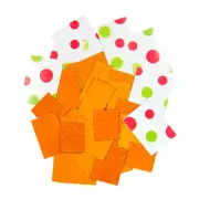 Patterned Cardboard Rectangle Pre-Cut Shapes Polka Dot Orange Leaves Bulk Mix