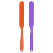 2Pcs Silicone Spatula Scraper 9.45" Reusable Non-Stick Spatulas Purple/ Orange