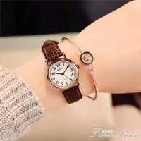 在飛比找樂天市場購物網優惠-可愛時尚真皮帶錶防水女士手錶女生高中學生韓版簡約潮流ulzz