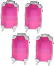 [SEWACC] 4pcs Mini Suitcase Party Favor Box Plastic Luggage Storage Box Empty Tiny Suitcase False Eyelashes Tray Simulation Trolley Case for Travel Party Decoration