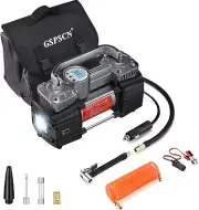 LED-Equipped Portable Tire Inflator with Digital Gauge - 11ft Extension Hose