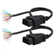 Pack of 2 16 Pin J1962 OBD2 OBD-II Male Connector to Open Plug Wire OBD Diagn...