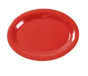 Yanco China MS-212RD Milestone Red Melamine 12" x 9" Oval Platter - 1 Doz