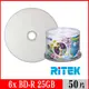 RITEK錸德 6x BD-R 25GB 藍光片 頂級鏡面相片防水可列印式/50片布丁桶裝