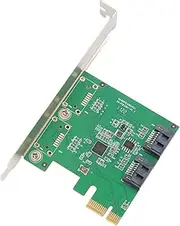 Giryriz PCI-E X1 to SATA3.0 RAID Controller Card, 2-Port SATA III 6Gbps Expansion Cards, Supports PCI-Express (X1 X4 X8 X16) Slot, Compatible with Windows/Linux/Mac OS, PCE-SATA-2P-RD1