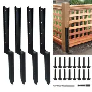Heavy Duty Steel Fence Post Repair Kit Stakes,Fix Anchor Ground Spike for Rep...