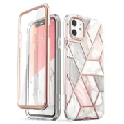 For Iphone 11 Case with Built-in Screen Protector Cosmo Full Glitter Marble Bumper