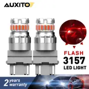 Super Bright 3157 Parking Bulbs LED Red Strobe Flash Blinking Brake Stop Light