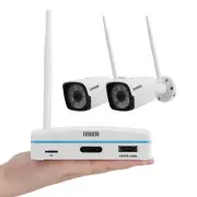 Expandable 8CH Mini NVR & Security Cameras System-2pcs 2K Outdoor Cameras & 1...