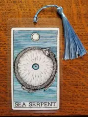 SEA SERPENT Bookmark Animal Card Tarot Oracle Spirit Art Deck Handmade Gift BLUE