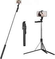 Selfie Stick Ex ble Selfie Stick Tripod with Handle BT Remote Compat with iOS & Android Phone Small Camera for P graphy Video Recording(149cm Max Height) Black One Size