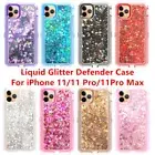 For iPhone 11 / 11 Pro Max Liquid Glitter Defender Heavy Duty Case