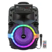 QFX PBX-158 15" Rechargeable PA Speaker +TWS-BT/USB/SD/FM/LED-Light +Free Mic